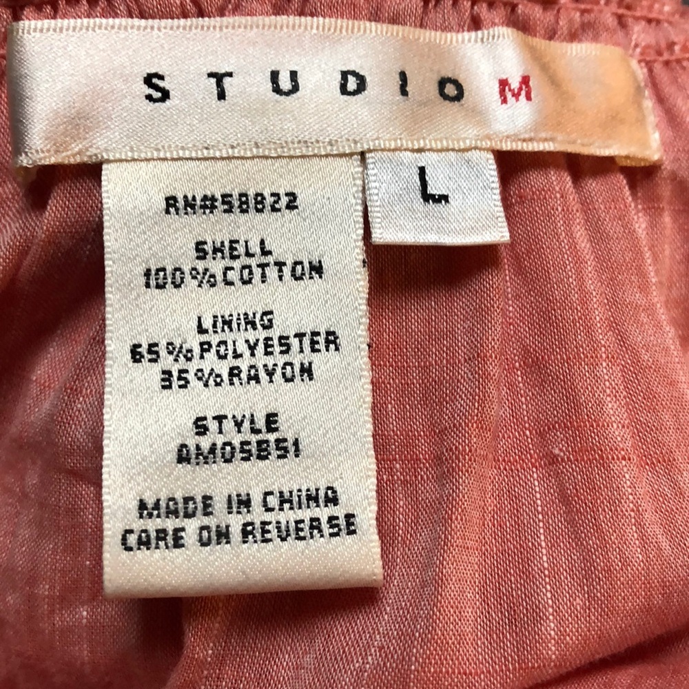 Studio M size Large Cotton midi dress with off shoulder options. Color 🍑 like. - Picture 2 of 7